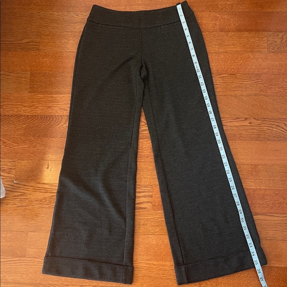 New York & Company Wide Leg Charcoal Knit Stretch Trousers size XS Petite - Picture 4 of 7